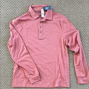 J. Crew Pink Long Sleeve Polo Shirt Knit